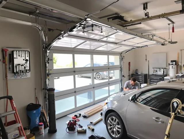 Garage door noise reduction service by Matthews Garage Door Repair in Matthews